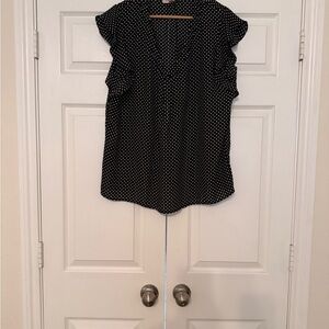 Philosophy Black Blouse with White Dots